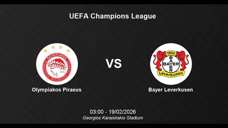 Cầu thủ Olympiakos tấn công mạnh mẽ trước Bayer Leverkusen